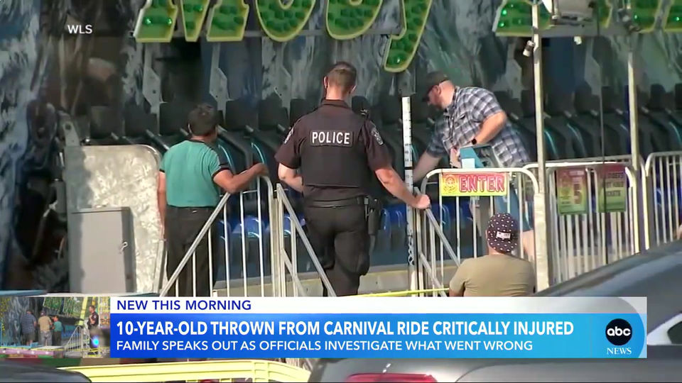 Family of 10-year-old critically injured from carnival ride speak out l GMA